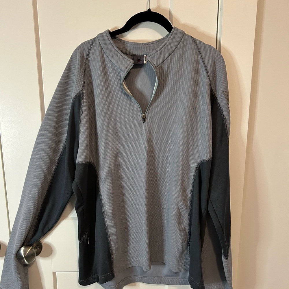 Men’s Spyder long sleeve pullover 1/4” zipper front sz large